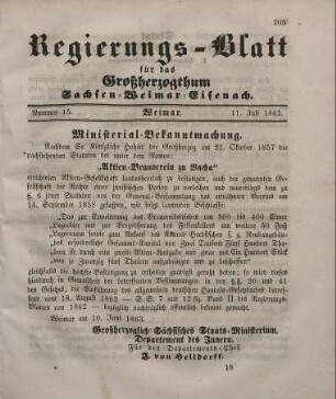 Nr. 15 : 11. Juli 1863