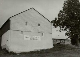 Liebenau, Wirtschaftsgebäude der LPG Grenzland, Agrargenossenschaft Liebenau, Straßenansicht