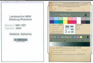 Entnazifizierung Katharina Walbeck , geb. 12.03.1888 ()