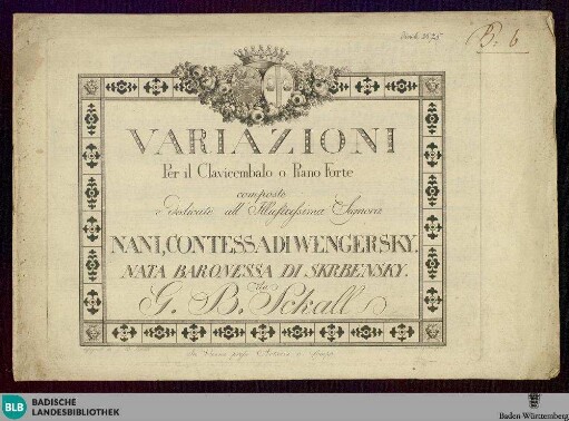 Variazioni per il clavicembalo o piano forte