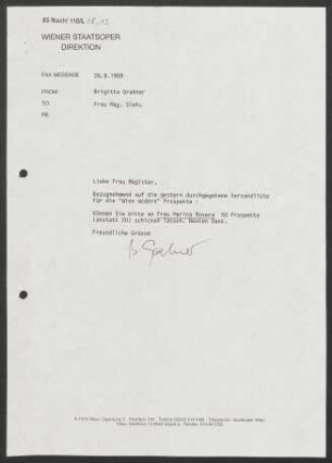 Brief an Hildegard Siehs, 26.09.1989