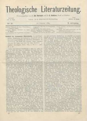 497-500 [Rezension] Zöckler, Otto (Hrsg.), Handbuch der theologischen Wissenschaften in encyklopädischer Darstellung mit besonderer Rücksicht auf die Entwicklungsgeschichte der einzelnen Disziplinen. 4. Halbbd