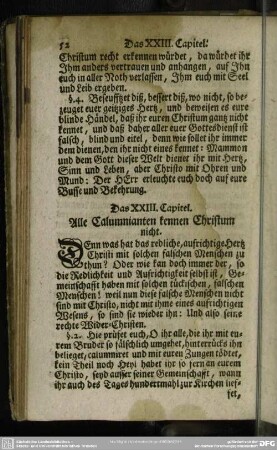 Das XXIII. Capitel. Alle Calumnianten kennen Christum nicht