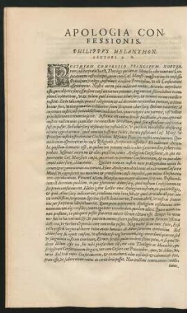 Aplogia Confessionis. Philippus Melanchton.