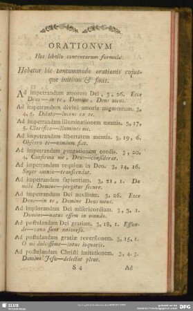 Orationum Hoc libello contentatrum formulae