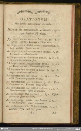 Orationum Hoc libello contentatrum formulae