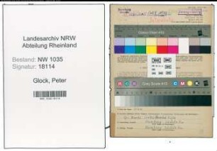 Entnazifizierung Peter Glock , geb. 11.11.1903 (Schlosser)