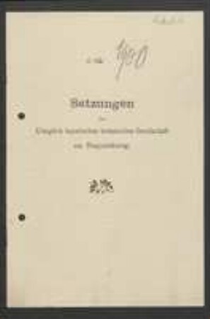 Vereinssatzung 1900