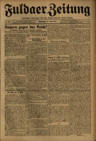 Ausgabe vom Dienstag, den 25. Juli 1922.