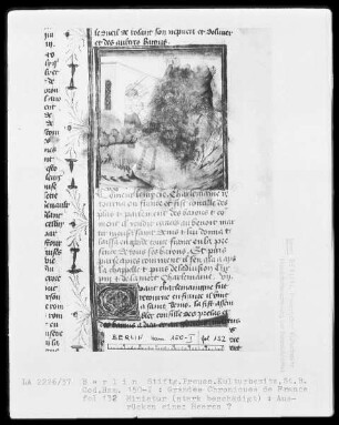 Chroniques de France in zwei Bänden — Chroniques de France, Band 1 — Ausrücken eines Heeres?, Folio 132recto
