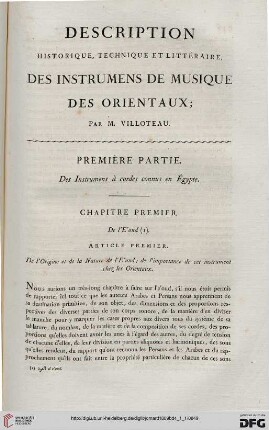 Description historique, technique et littéraire, des instrumens de musique des orientaux