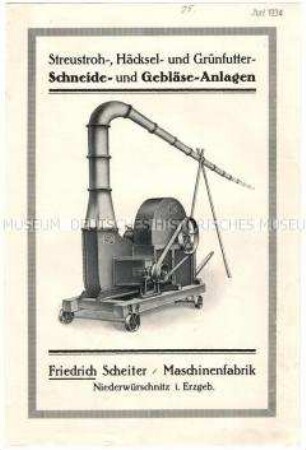 Streustroh-, Häcksel- und Grünfutter-Schneide- und Gebläse-Anlagen
