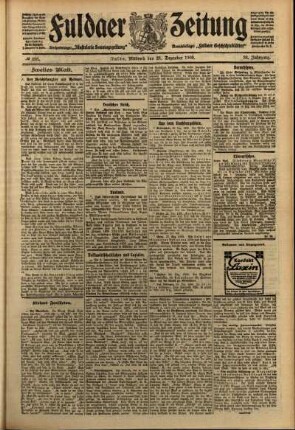 Zweite Ausgabe vom Mittwoch, den 29. Dezember 1909.