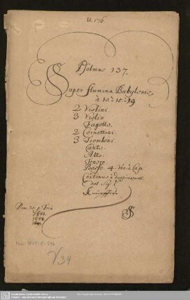 Super flumina Babylonis - Mus.1825-E-516 - Mus.1825-E-516a : V (4), Coro, orch, bc