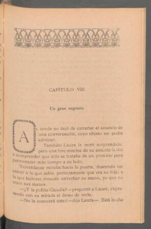 Capítulo VIII - Un gran negocio.