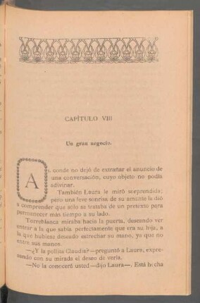 Capítulo VIII - Un gran negocio.