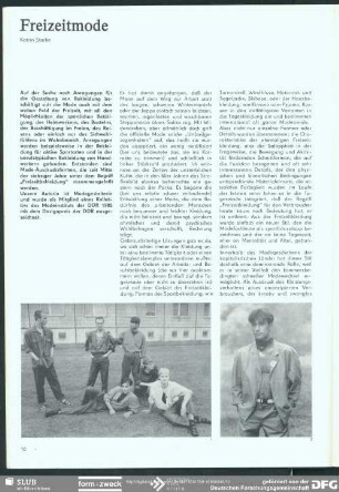 Freizeitmode : Freizeit + Gestaltung