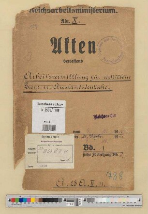 Arbeitsvermittlung für vertriebene Grenz- und Auslandsdeutsche: Bd. 1