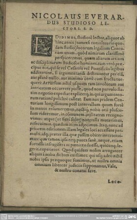 Nicolaus Everardus Studioso Lectori