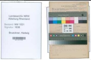 Entnazifizierung Hedwig Brueckner , geb. 10.09.1898 ()