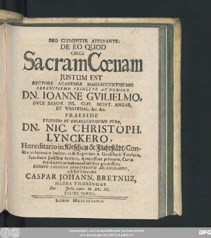 De Eo Quod Circa Sacram Coenam Iustum Est