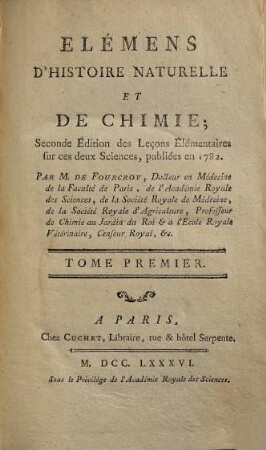 Elémens D'Histoire Naturelle Et De Chimie, 1