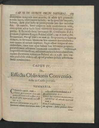 Caput IV. De Effectu Oblivionis Conventionalis in Causis privatis.