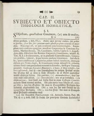 Cap. II. Subiecto Et Obiecto Theologiæ Homileticæ.