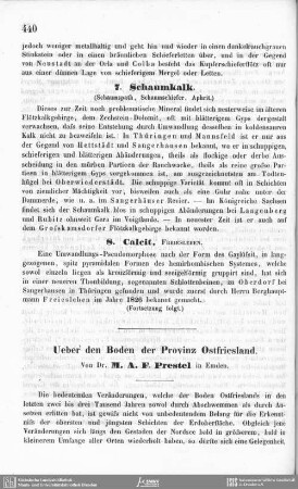 Ueber den Boden der Provinz Ostfriesland.