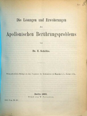 Programm : womit zu der öffentlichen Prüfung und zu dem Schlussakt ... ergebenst einladet. 1879/80