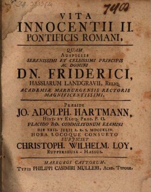 Vita Innocentii II. Pontificis Romani