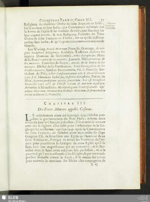 Chapitre III. Des Freres Mineurs appellés Cesarins