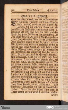 Das XXIX. Capitel. Seine freywillige Armuth, und sein Gelübde hierüber.