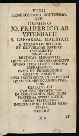 2r-2v, Viro Generosissimo Doctissimoque ...