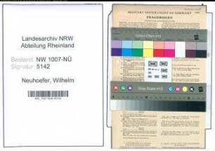 Entnazifizierung Wilhelm Neuhoefer , geb. 18.10.1897 (Angestellter)