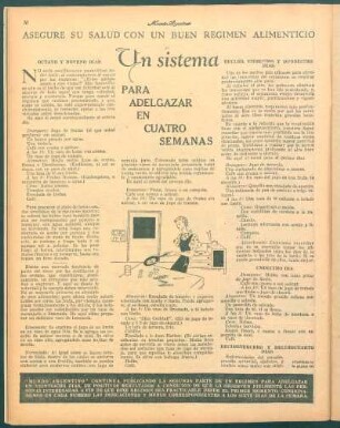 Un sistema para adelgazar en cuatro semanas : Asegure su salud con un buen régimen alimenticio