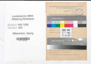 Entnazifizierung Georg Silbermann , geb. 06.05.1903 (Lehrer)