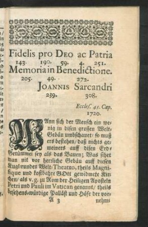 Fidelis pro Deo ac Patria Memoria in Benedictione