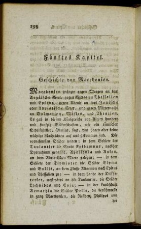 Fünftes Kapitel. Geschichte von Macedonien.