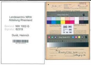 Entnazifizierung Heinrich Durst, geb. 07.01.1908 (Schmied)