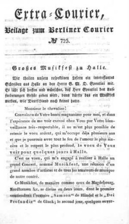 Extra-Courier, Beilage zum Berliner Courier No. 725