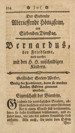 Der Siebende Abtrieffende Hönigseim, am Siebenden Dienstag