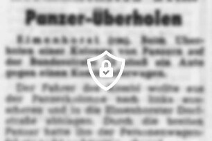Zusammenstoß beim Panzer-Überholen