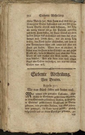 Siebente Abtheilung. Von Braten.