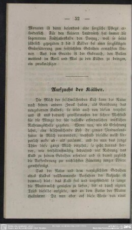 Aufzucht der Kälber