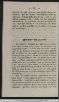 Aufzucht der Kälber