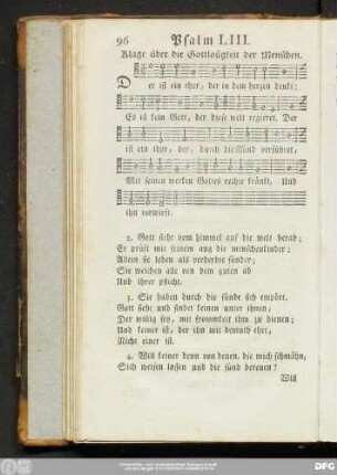 Psalm LIII. Klage über die Gottlosigkeit der Menschen