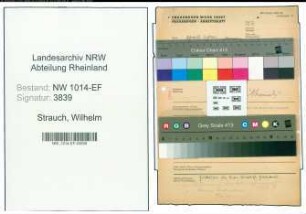 Entnazifizierung Wilhelm Strauch , geb. 00.00.0000 (Baecker)