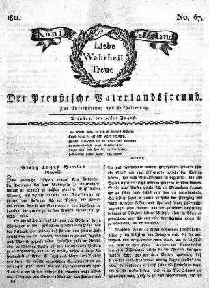 No. 67., vom 20sten August