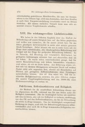Fuß-Kerzen, Reflexionsfaktoren und Helligkeit.